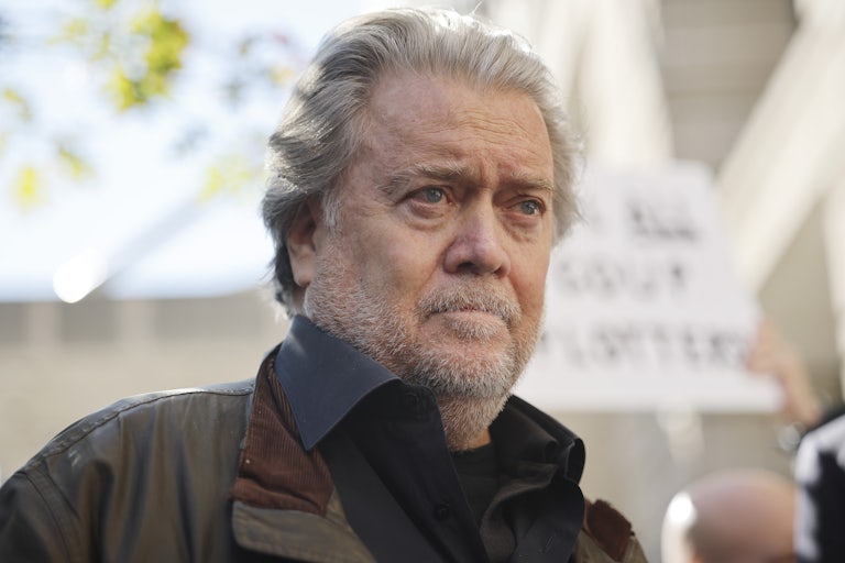 Steve Bannon frowns
